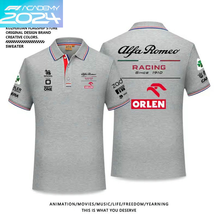 2024 Polo Alfa Romeo F1 Team Orlen Homme Col Contrasté Manche Courte